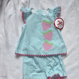 NWT Funtasia Strawberry swing top short set